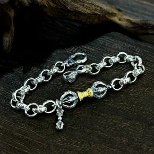 Mantra and Vajra Link Bracelet