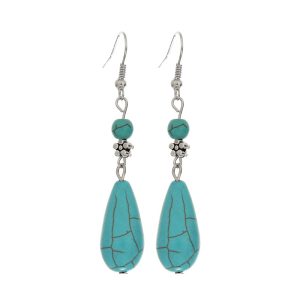 Turquoise-Colored Teardrop Earrings