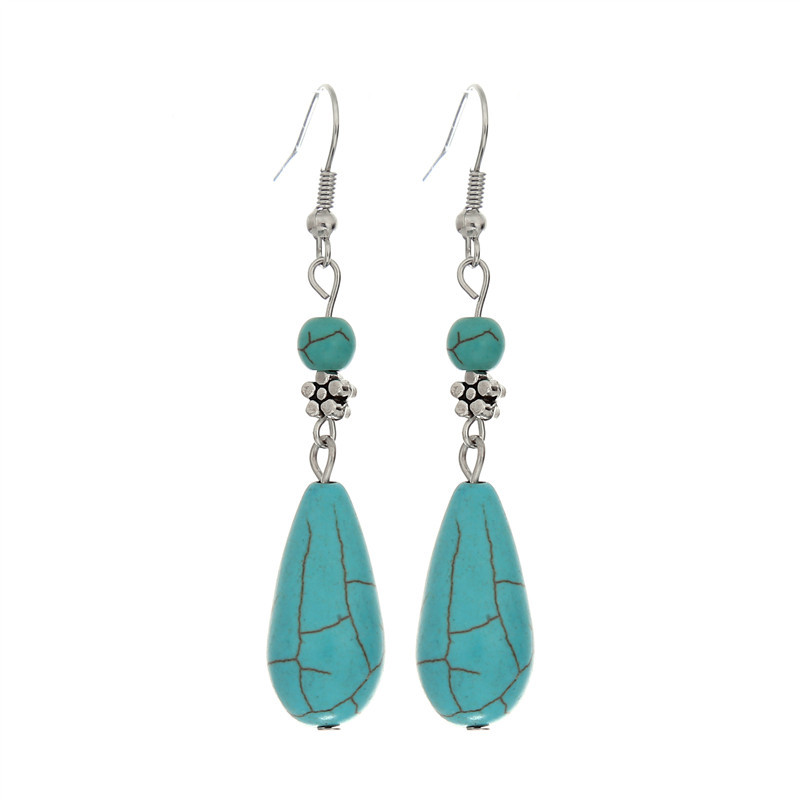 Turquoise-Colored Teardrop Earrings
