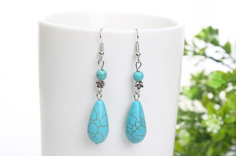 Turquoise-Colored Teardrop Earrings - Image 4