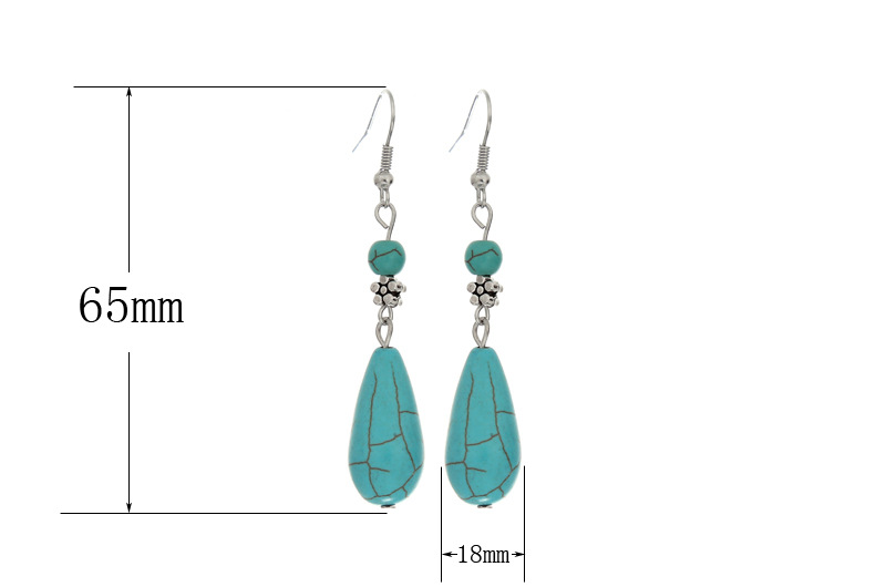 Turquoise-Colored Teardrop Earrings - Image 5
