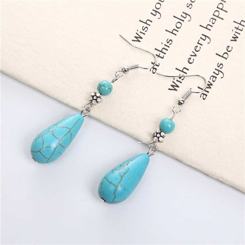Turquoise-Colored Teardrop Earrings - Image 3