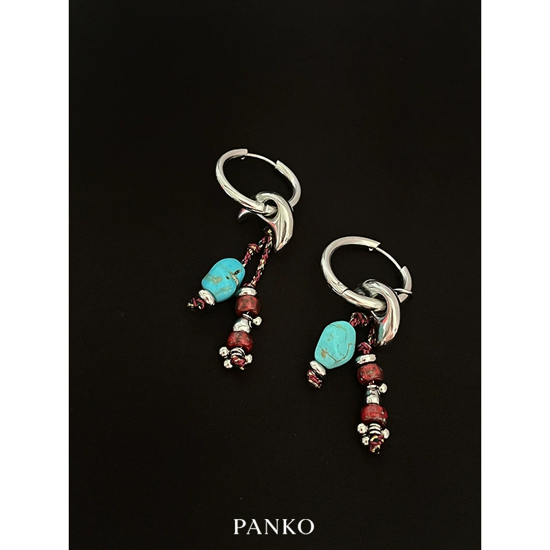Beaded Cord Drop Earrings - Image 4