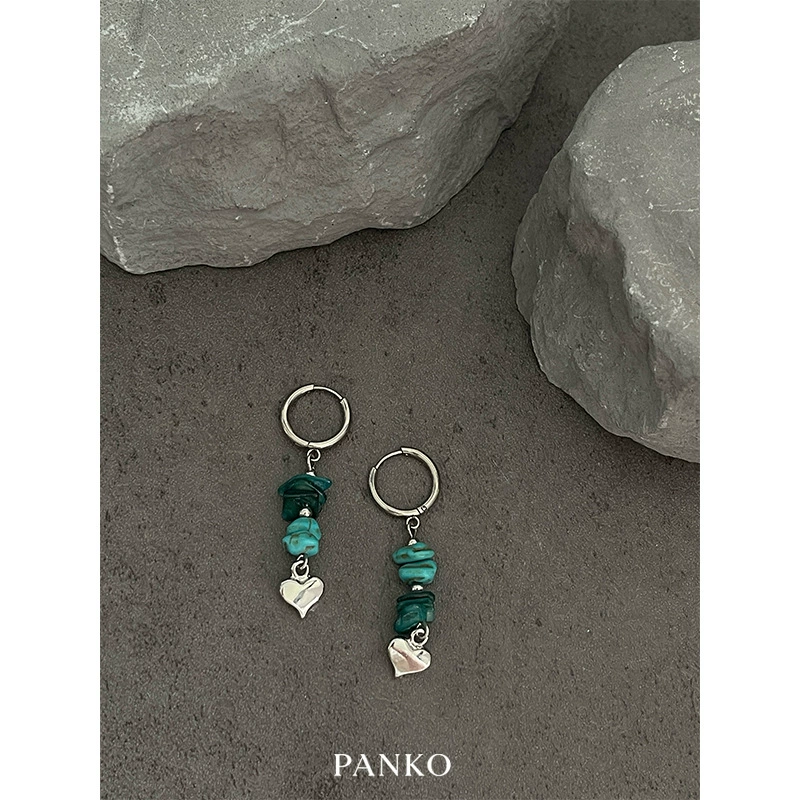 Heart Charm Bead Earrings - Image 3