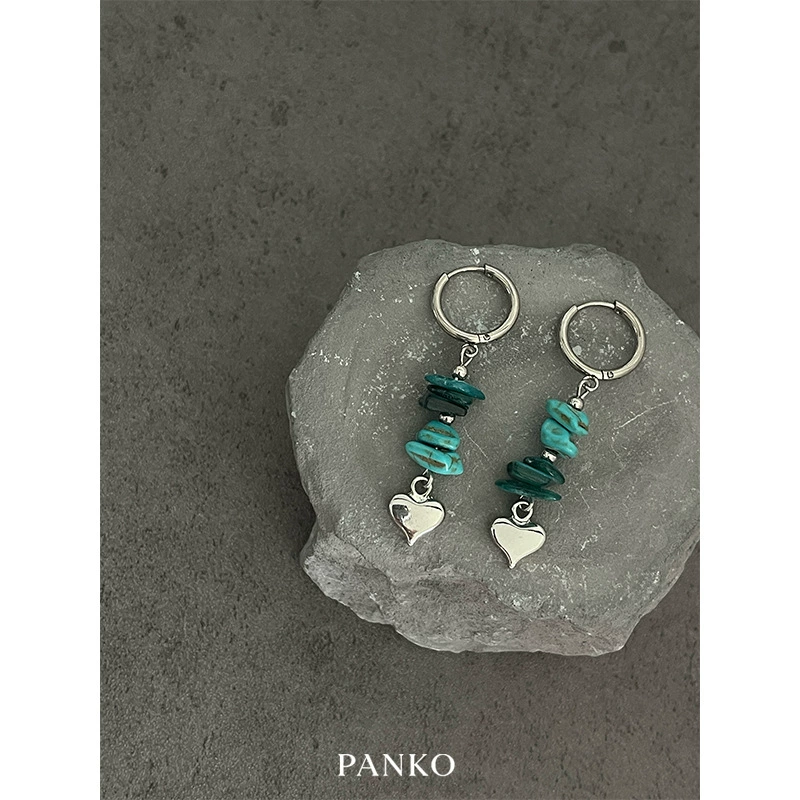 Heart Charm Bead Earrings - Image 4