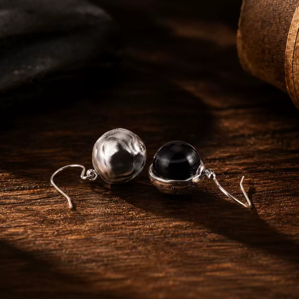 Inscription Bead Drop Earrings