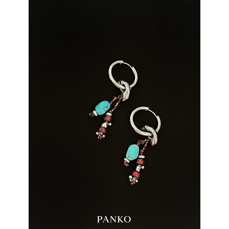 Beaded Cord Drop Earrings - Image 2