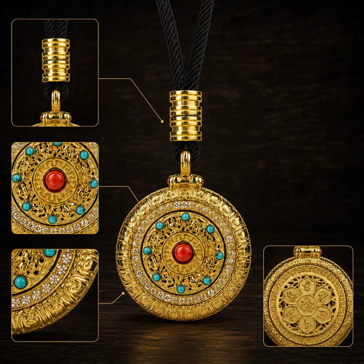 Eight-Auspicious Compass Motif Pendant - Image 2