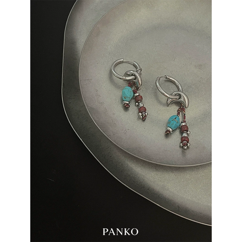 Beaded Cord Drop Earrings - Image 3