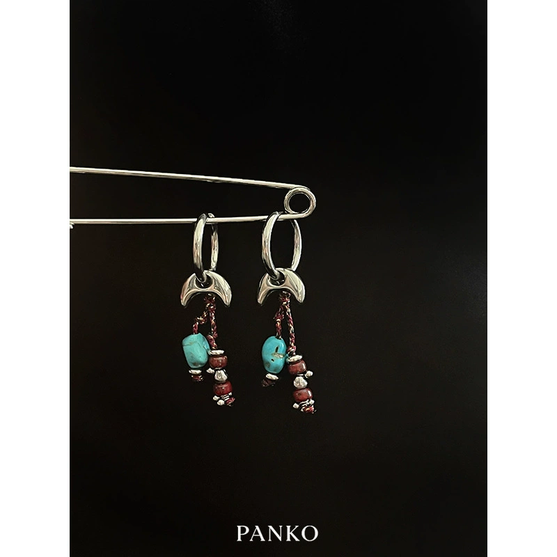 Beaded Cord Drop Earrings