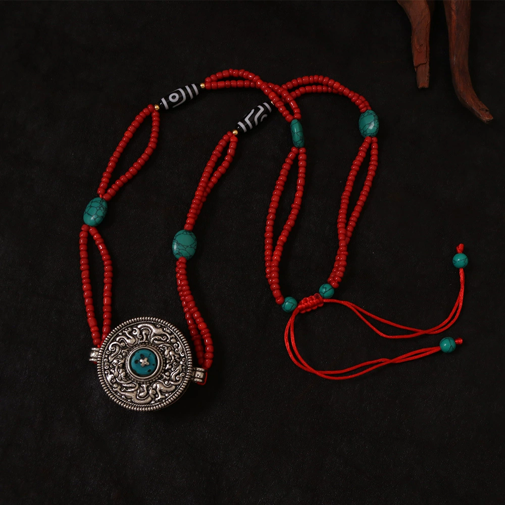 Framed Motif Bead Necklace - Image 3