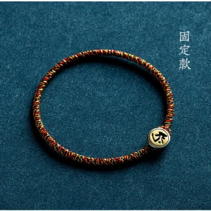 Multicolor Cord Inscription Bracelet